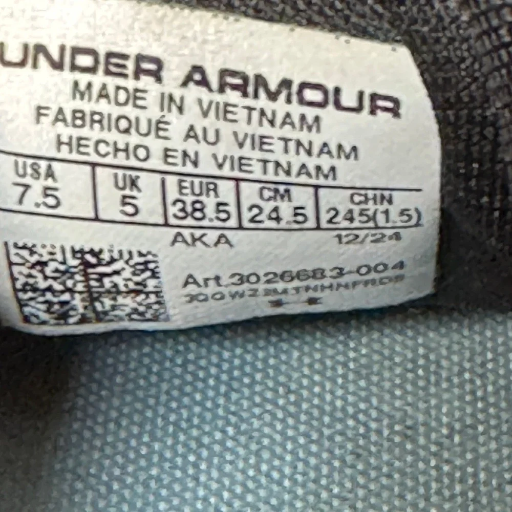 Under Armour Charged Vitalize Mens‎ 7.5 Running Shoes Black Blue 3026683-004 Gym